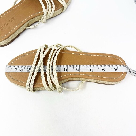Madewell Kathryn Beige/Natural Braided Leather Espadrilles Slide Sandals Size 7M - Picture 5 of 6